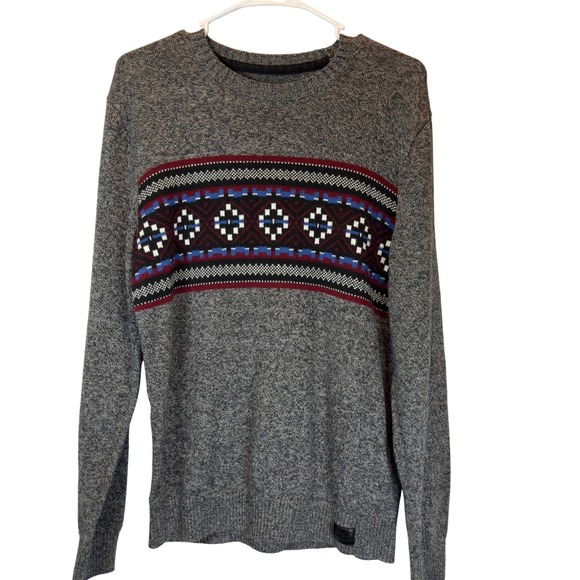 Hollister Other - Hollister Argyle Crewneck Sweater Gray Knit Men's M, Y2K inspired Preppy Grandpa